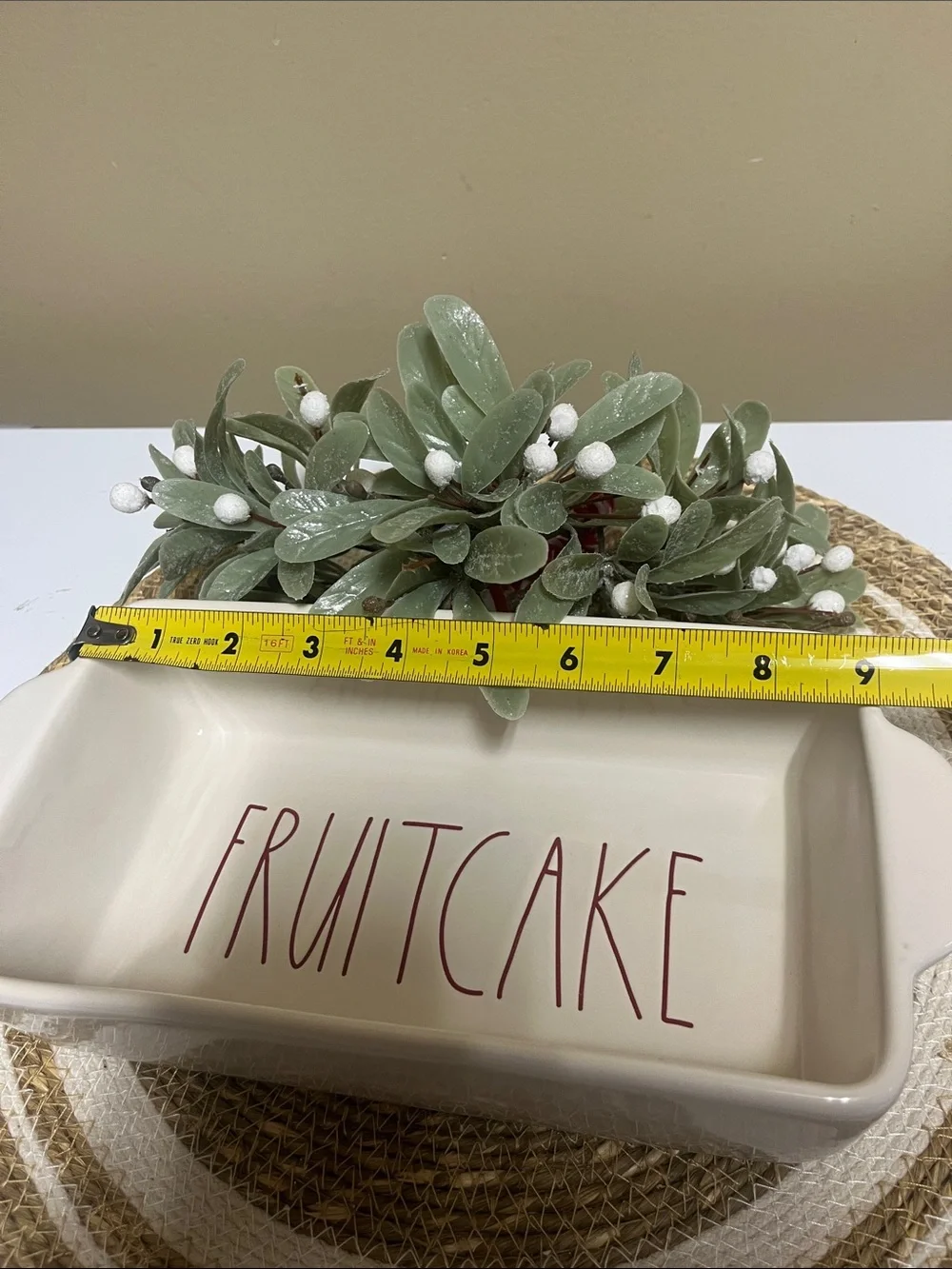 Rae Dunn “Holiday Fruitcake”Loaf Pan in good condition